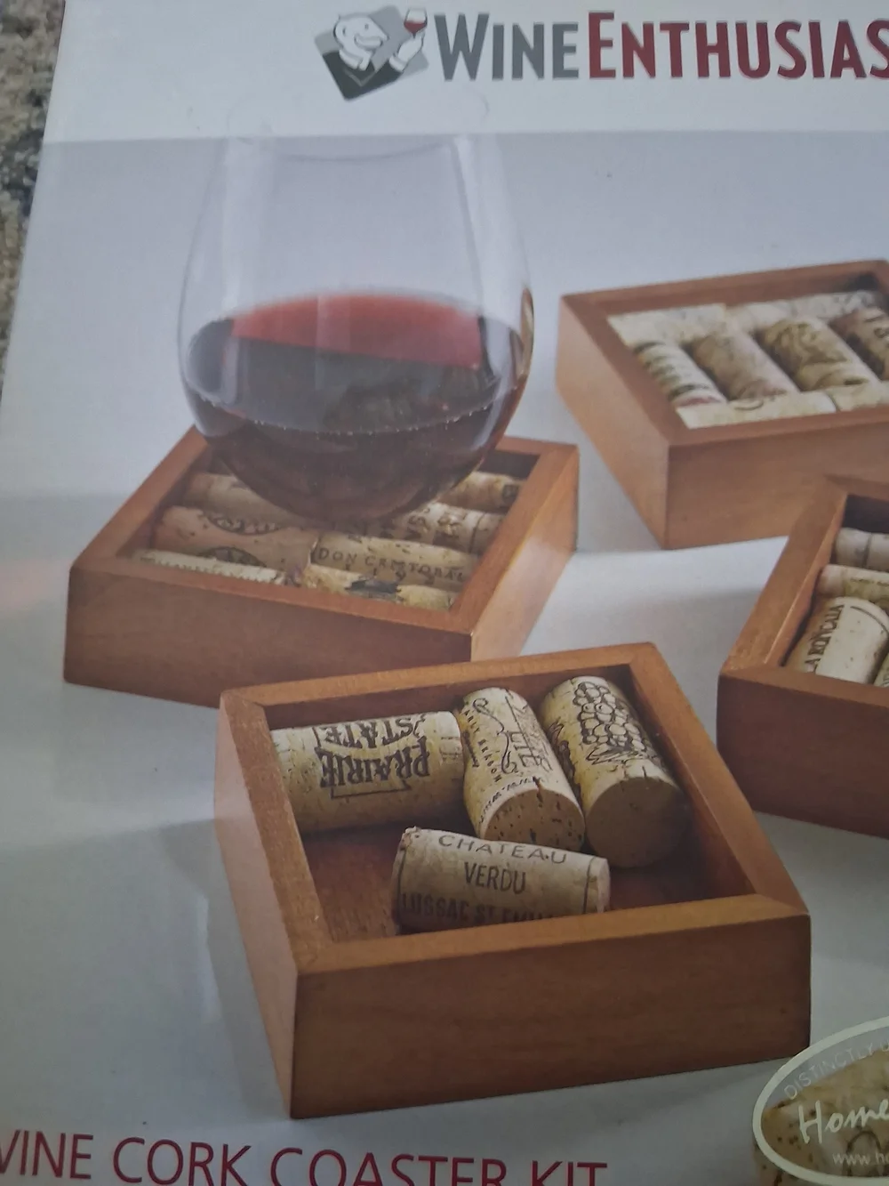 Wooden Wine Cork Coaster Set - Brown (Set of 4)
